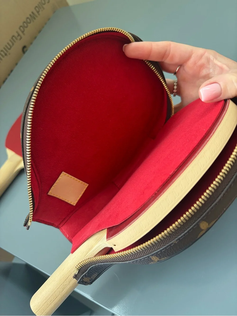 Louis Vuitton Brown Monogram Paddles and Case with Matching Balls
